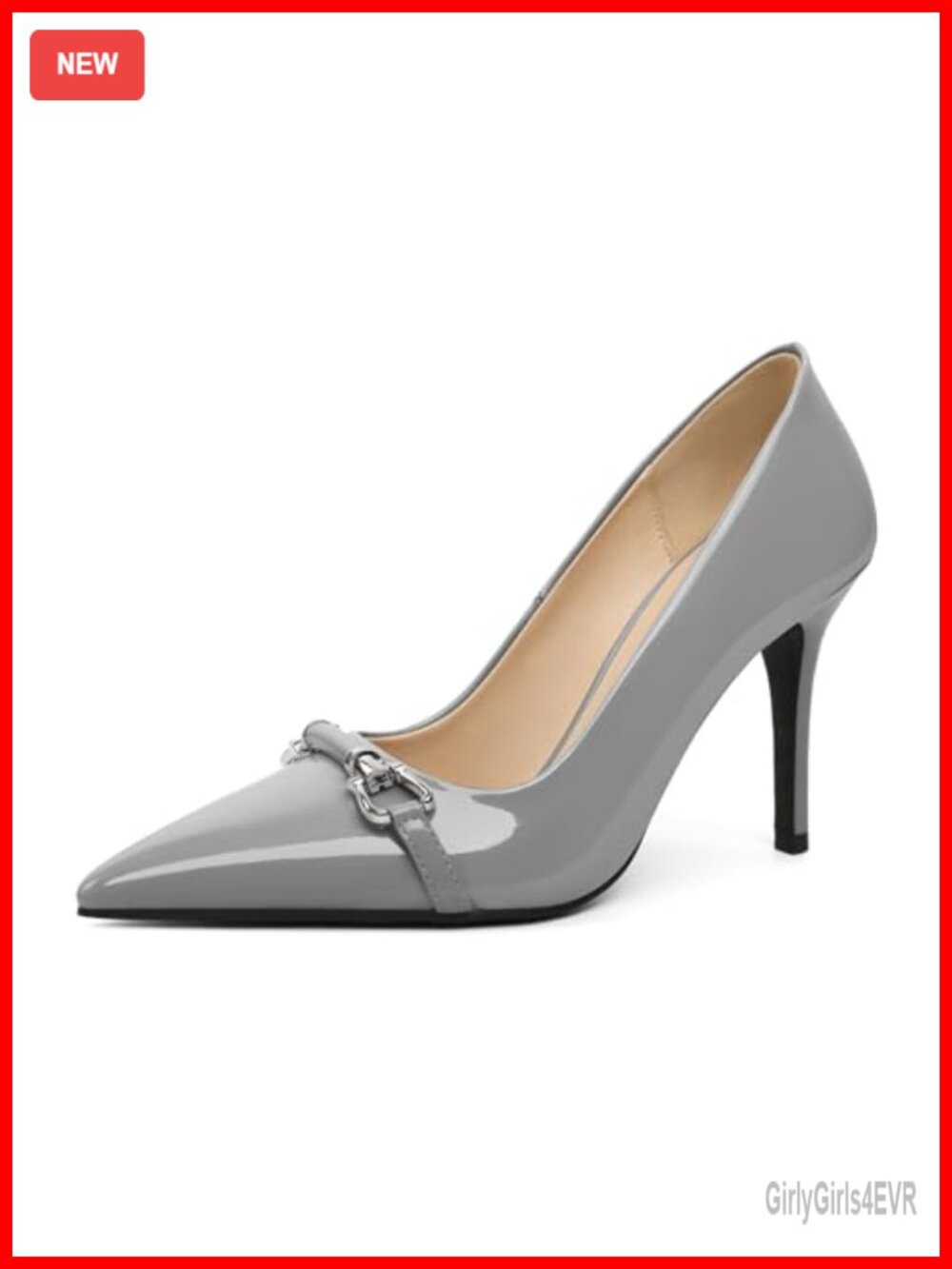 Women Pointed Toe Stiletto Pump Heels Slip On Faux Leather Dress Shoes